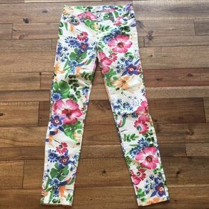 Straight leg floral jeans
